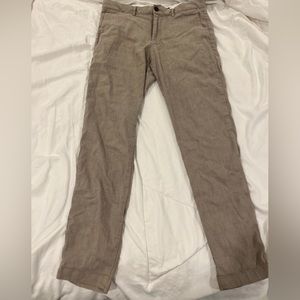 Club Monaco Men’s Connor Linen Pant Modern Slimfit Dune 29X30